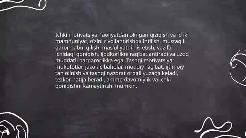 Oʻquv va kasbiy faoliyat mativatsiyalari 4