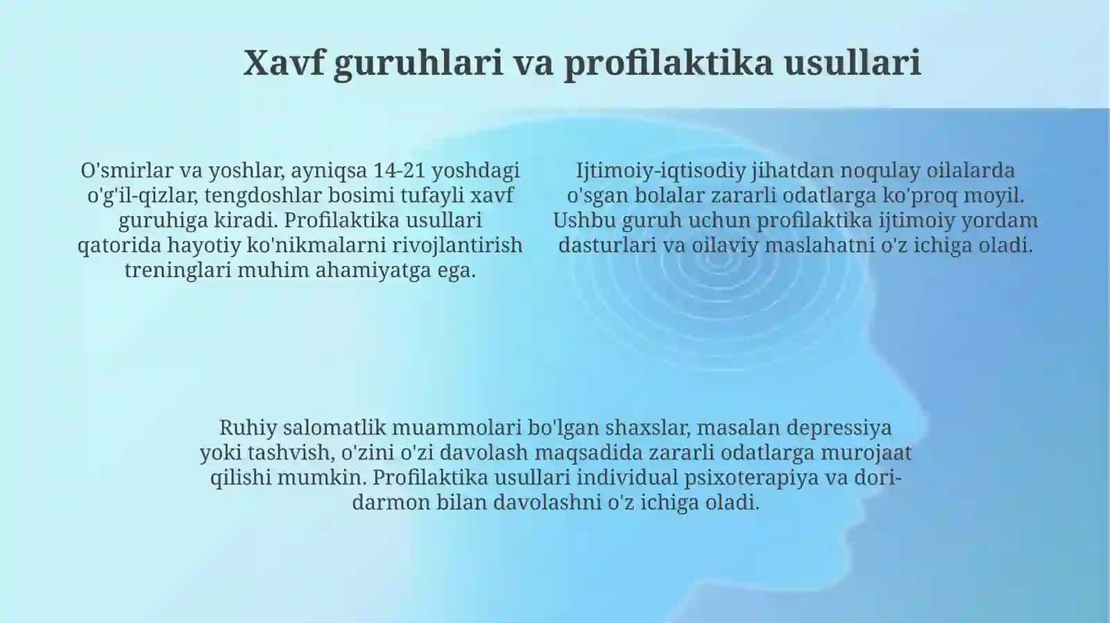 Zararli odatlarni oldini olishga qaratilgan treninglar 4