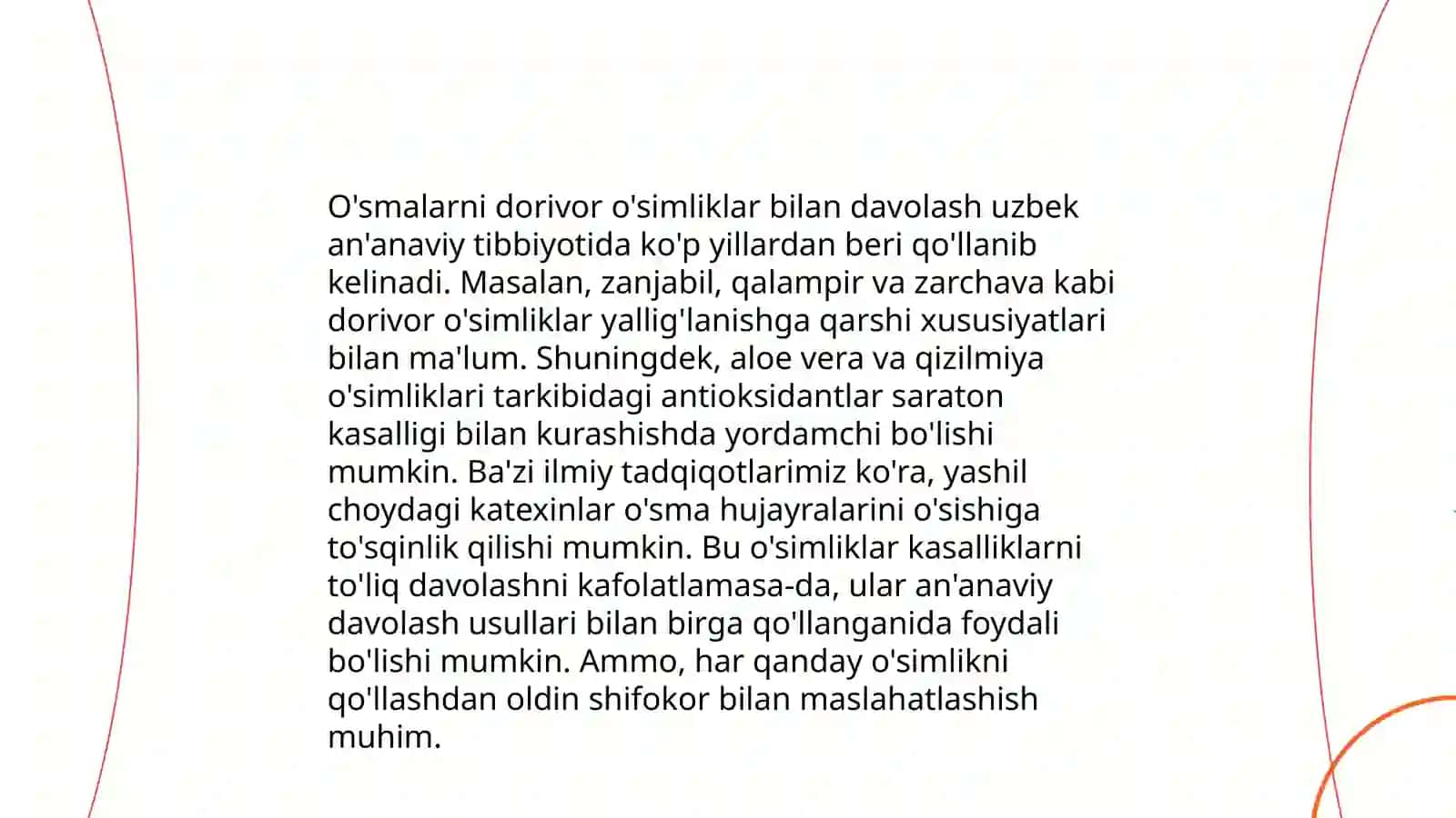 O'smalarni dori darmon bilan davolash 4