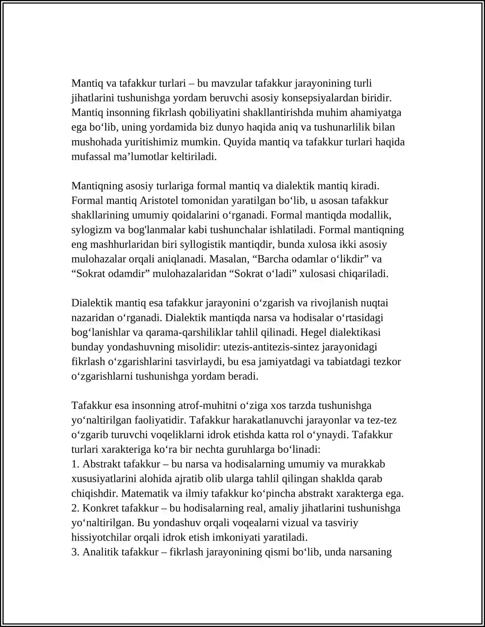 MANTIQQIY TAFKAKKURNING MOHIYATI VA TAFAKKUR TURLARI 4
