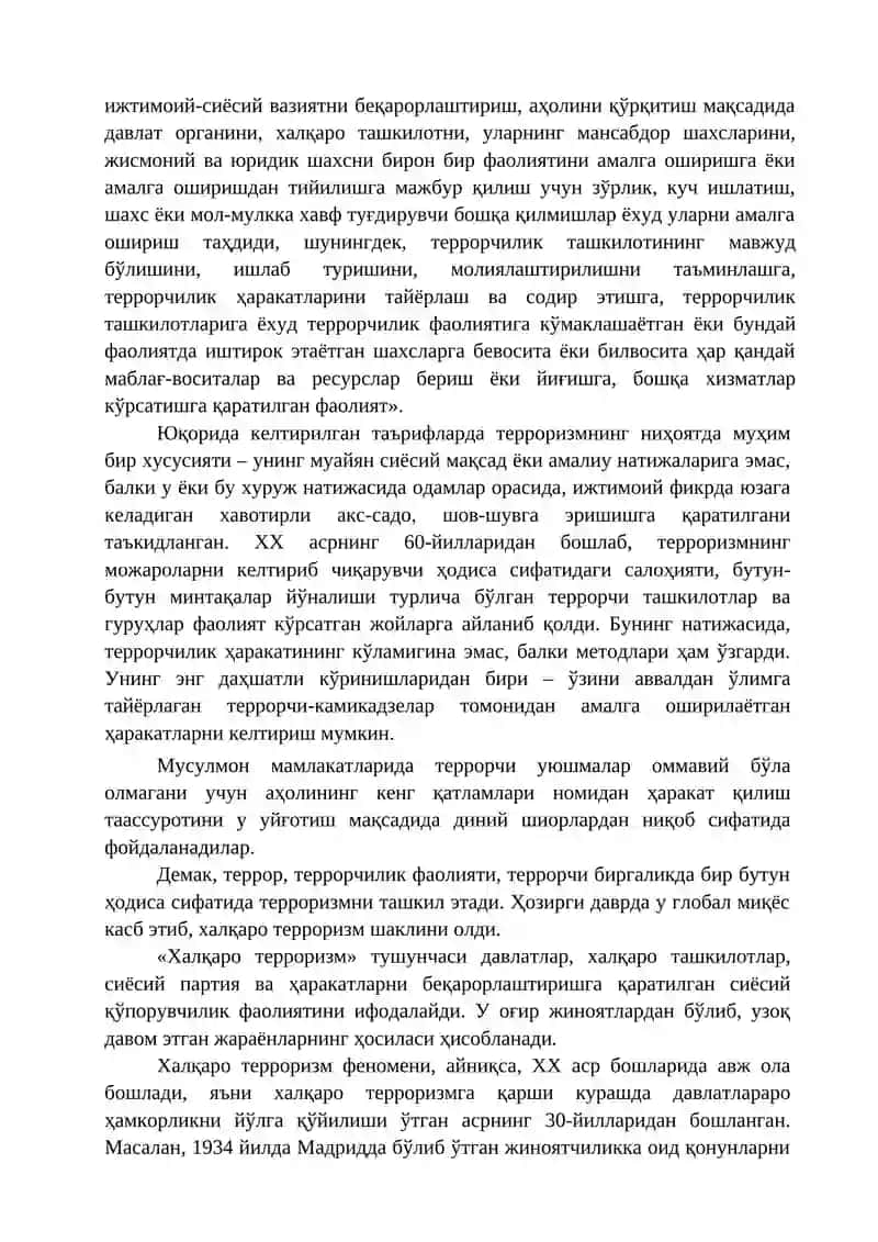 DINIY FUNDAMENT, RADIKALIZM VA TERRORIZMNING TARIXI VA YO`NALISHLARI 4