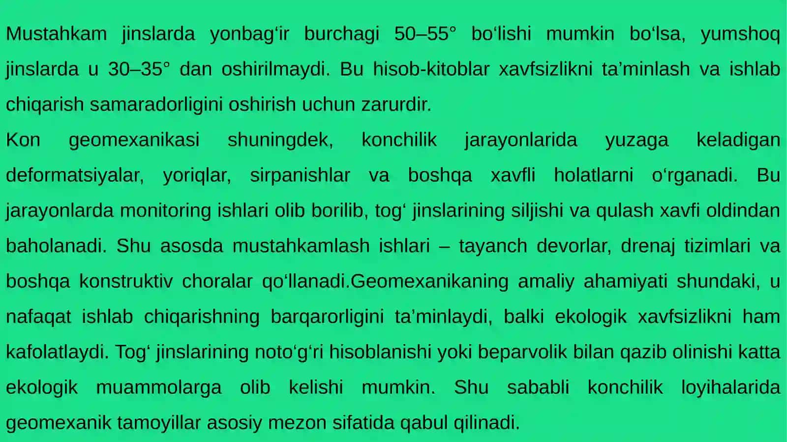 Kon geomexanikasi va ochiq usulda qazib olishga ta’siri 4