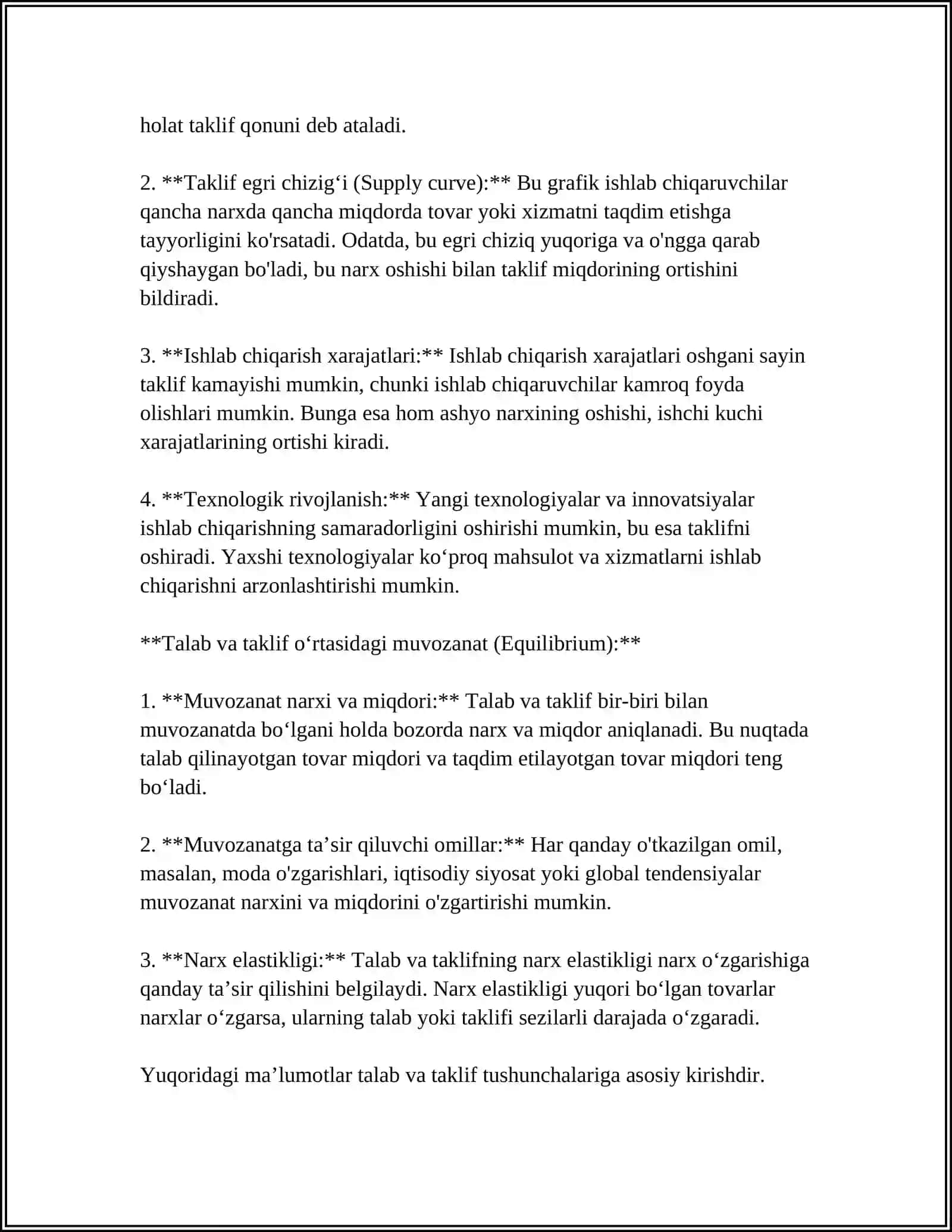 TALAB VA TAKLIF FUNKSIYALARINING MATEMATIK MODELI 4