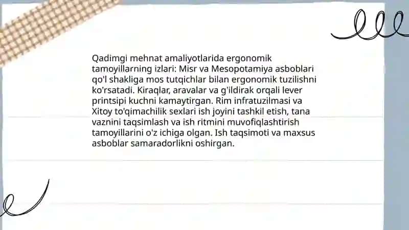 Ergonomika fani tarixi va ahamiyati 4