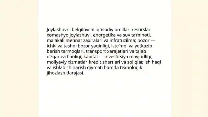 Tarmoqlarda ishlab chiqarishni joylashtirishning nazariy asoslari 4