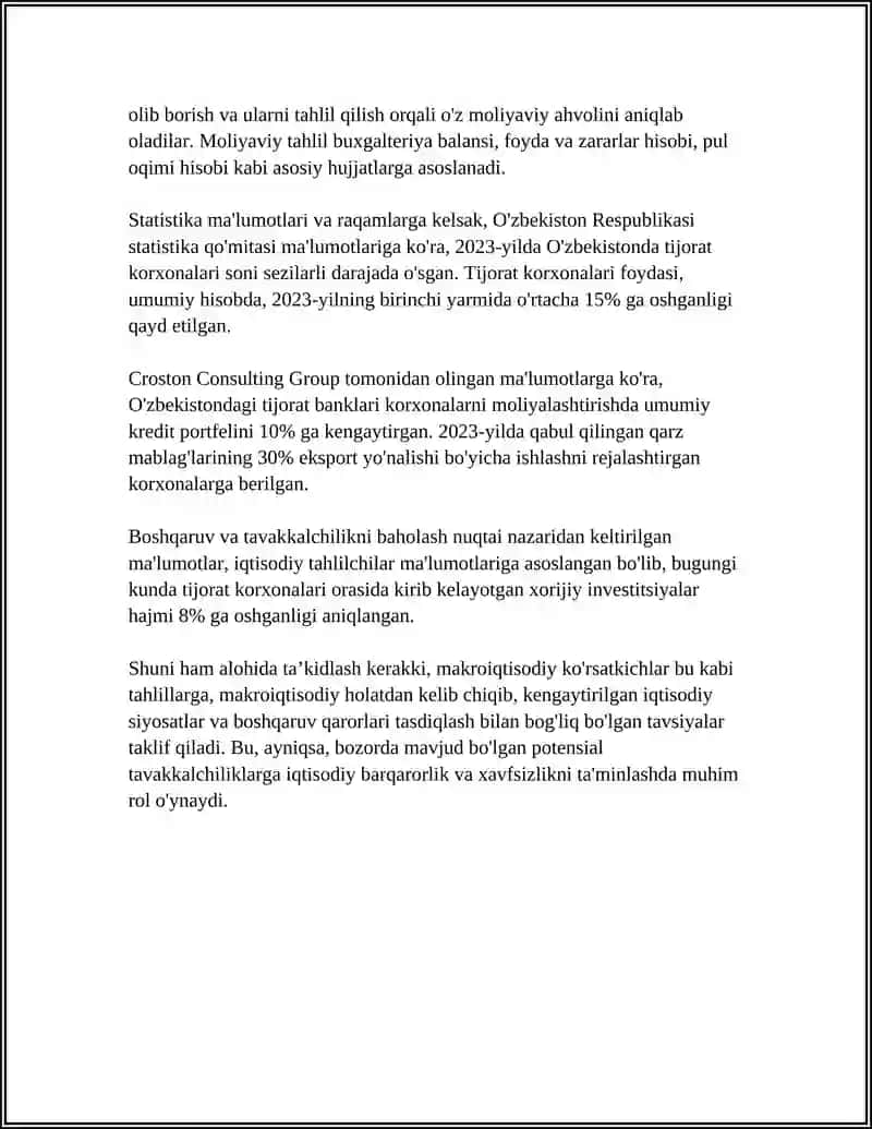 Tijorat asosida faoliyat yurituvchi korxonalar moliyasi 4
