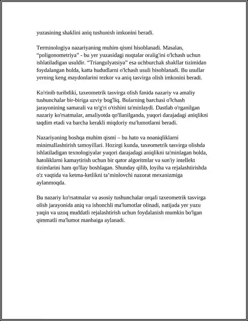 TAXEOMETRIK TASVIRGA OLISH ISHLARI 4