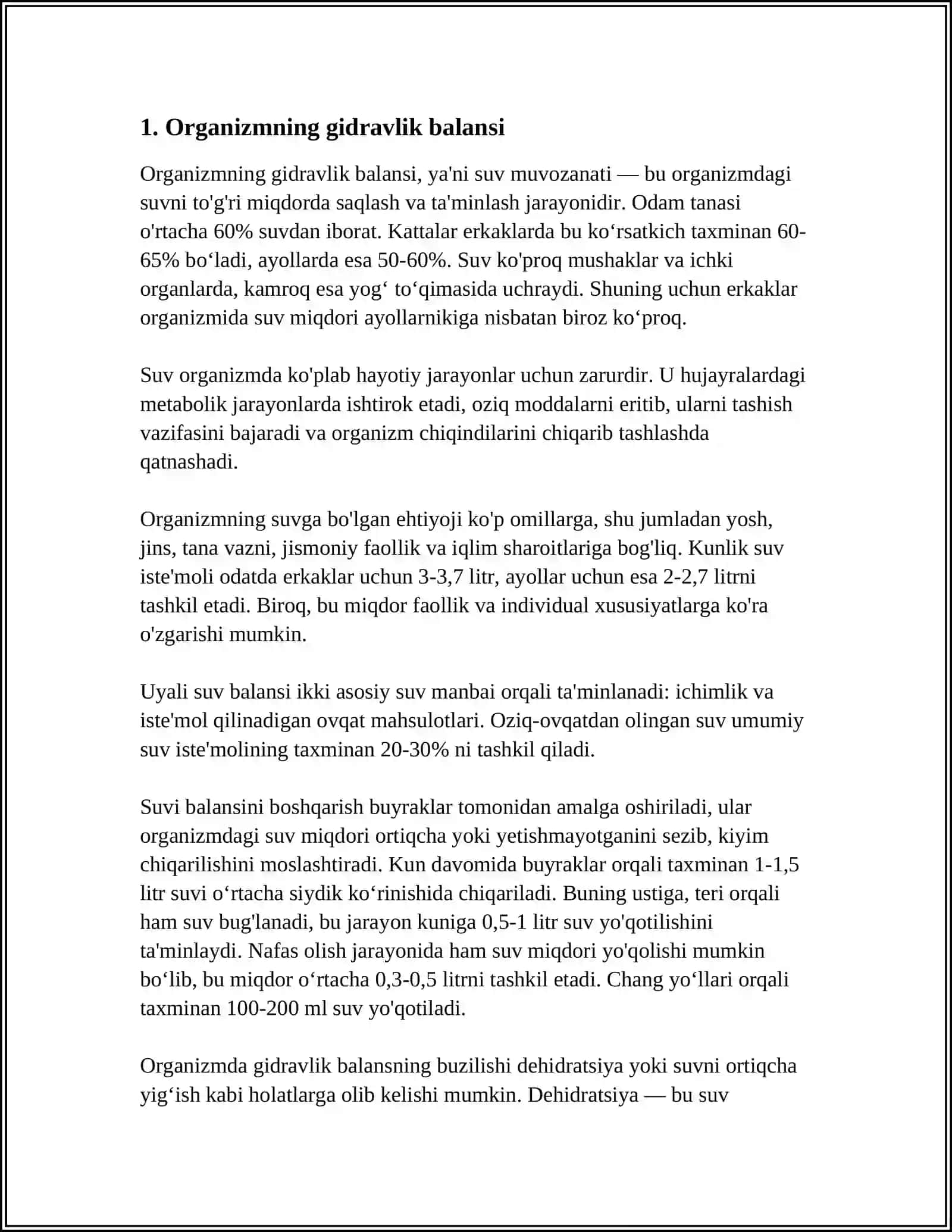 ORGANIZMNING BIOLOGIK SUYIQLIKLARI ELEKTROLIT VA NOELEKTROLITLAR ERITMALARI SIFATIDA 4
