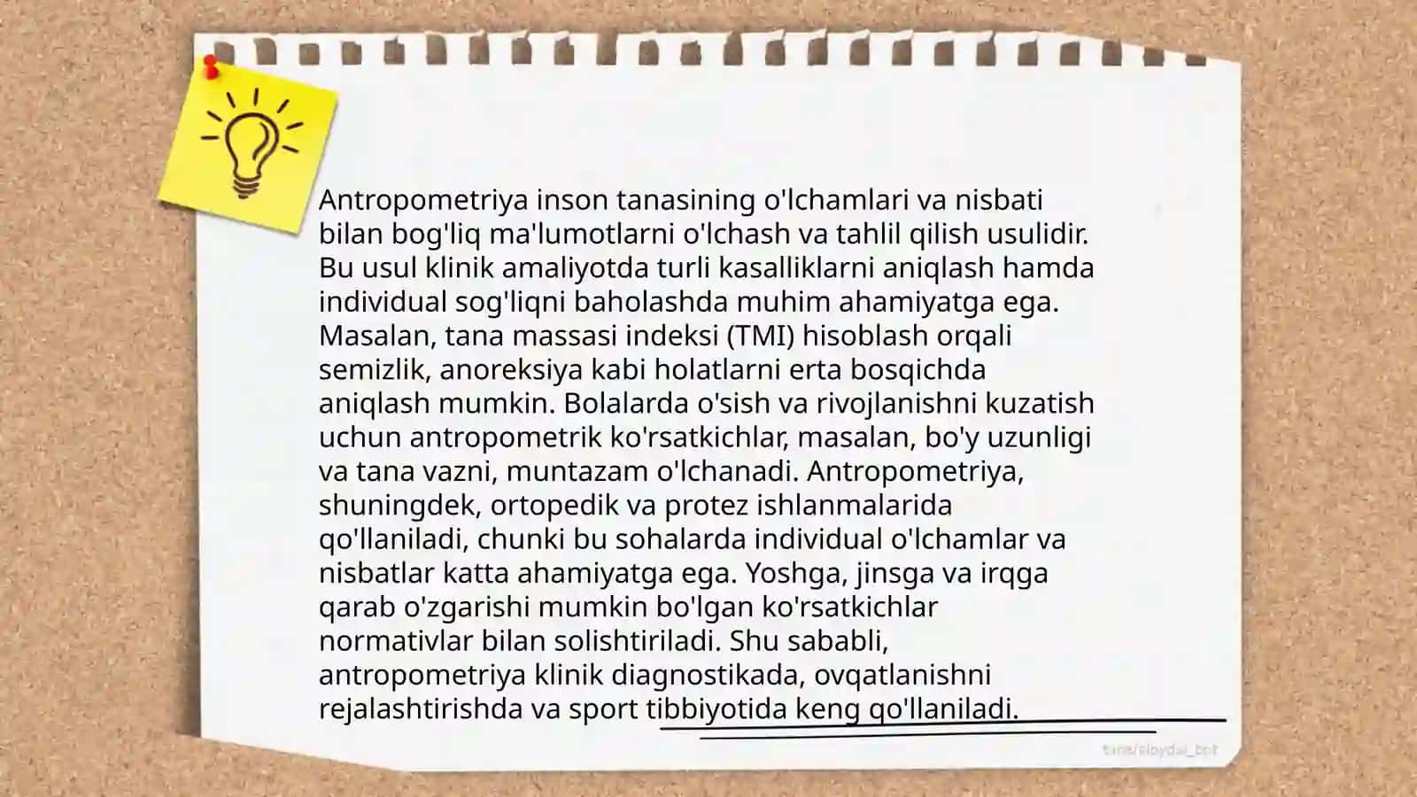 Antropometrik oʻlchamlar 4