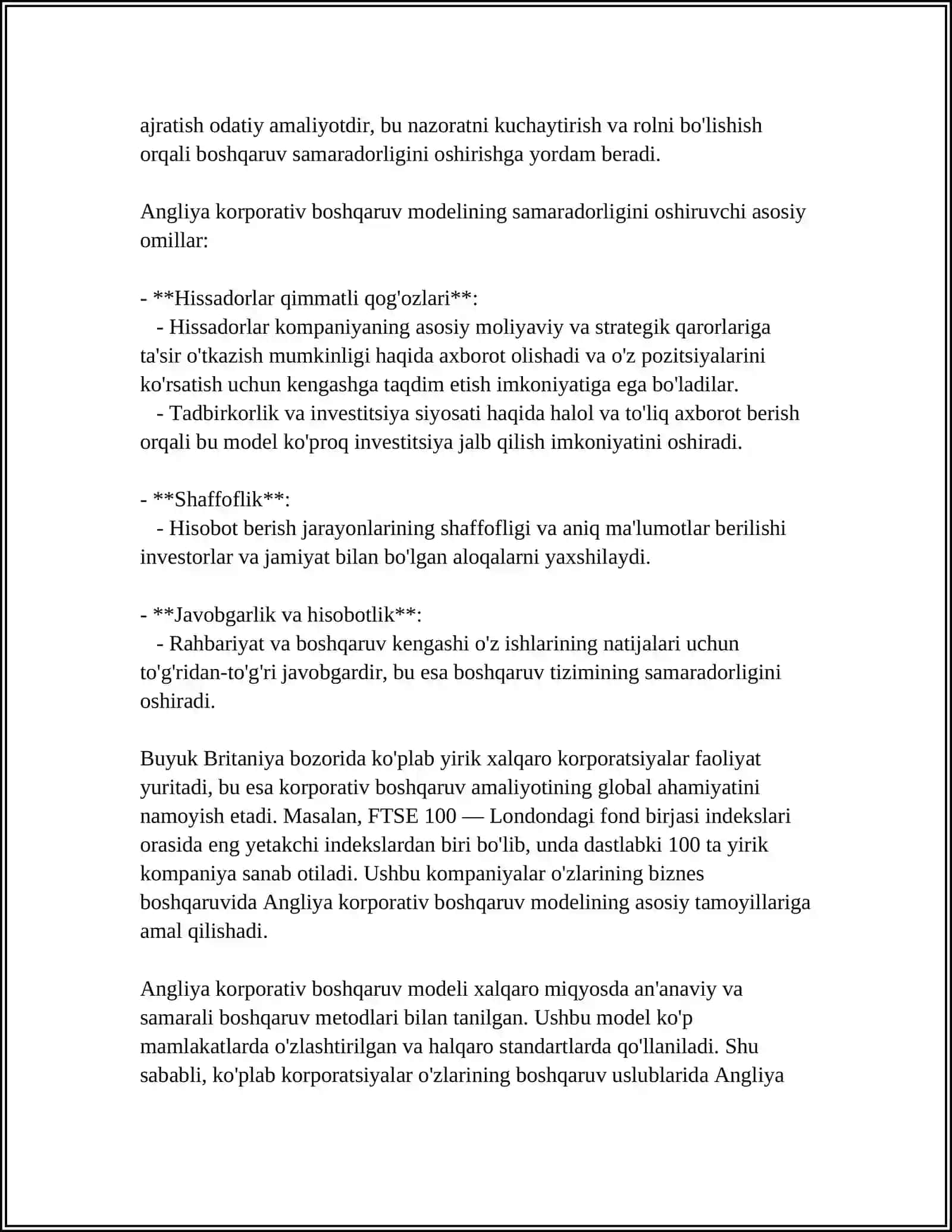KORPORATIV BOSHQARUVNING ANGLO AMIRIKA NEMIS VA YAPON MODELLARIGA TASNIF 4