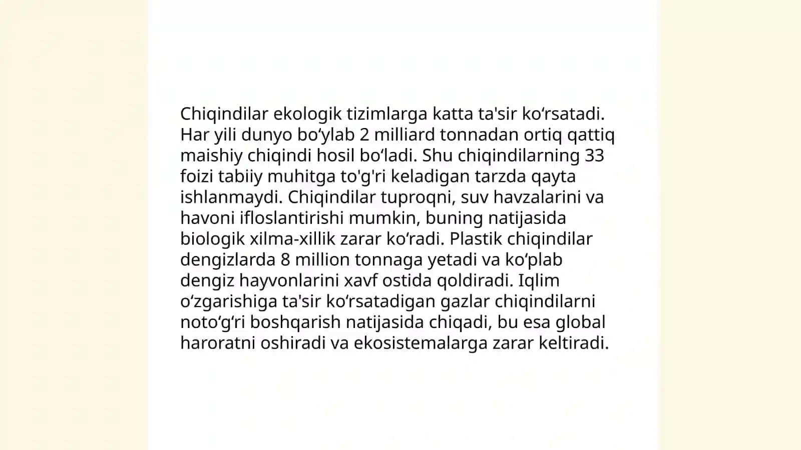 Chiqindi masalasi va global muammo sifatida 4