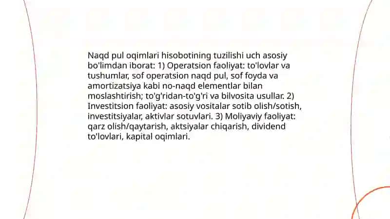 Pul oqimlari tahlili 4