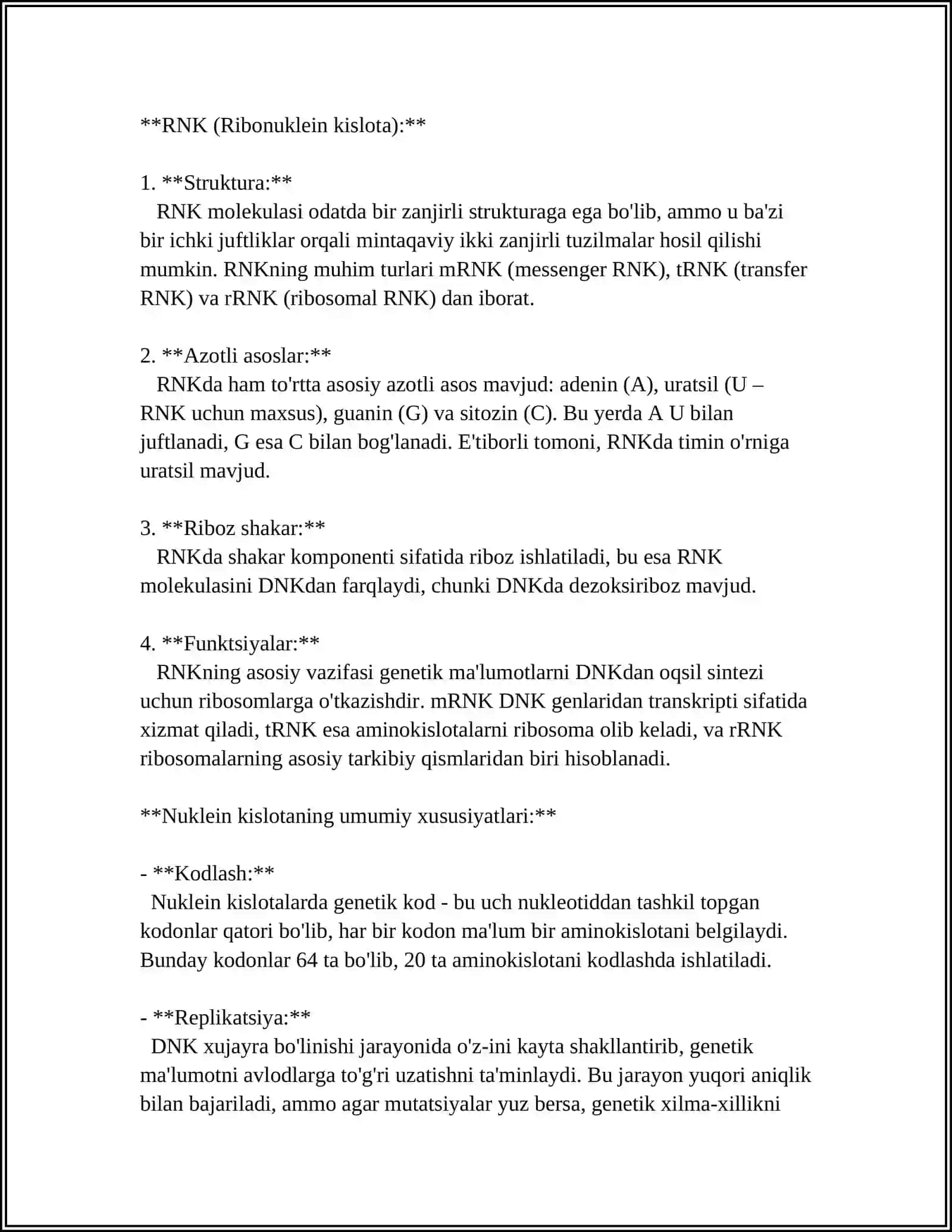 NUKLEIN KISLOTALAR TUZILISHI TARIXI NOMEKLATURASI 4