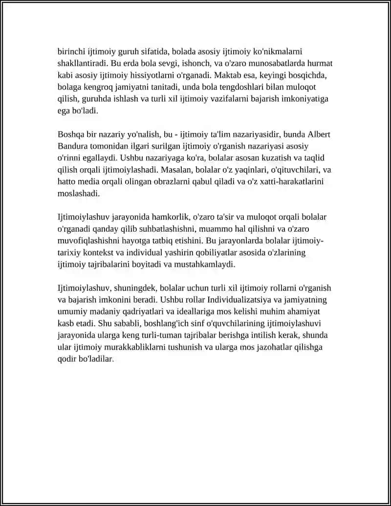 Boshlang'ich Sinf O'quvchisining Ijtimoiylashuvi 4