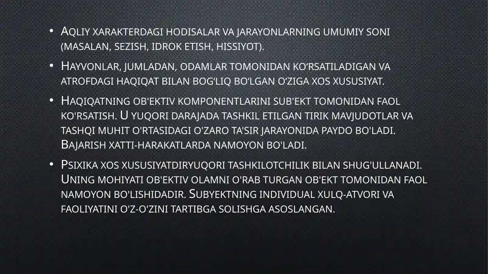 Inson psixalogiyasining ontognezda rivojlanishi. 4