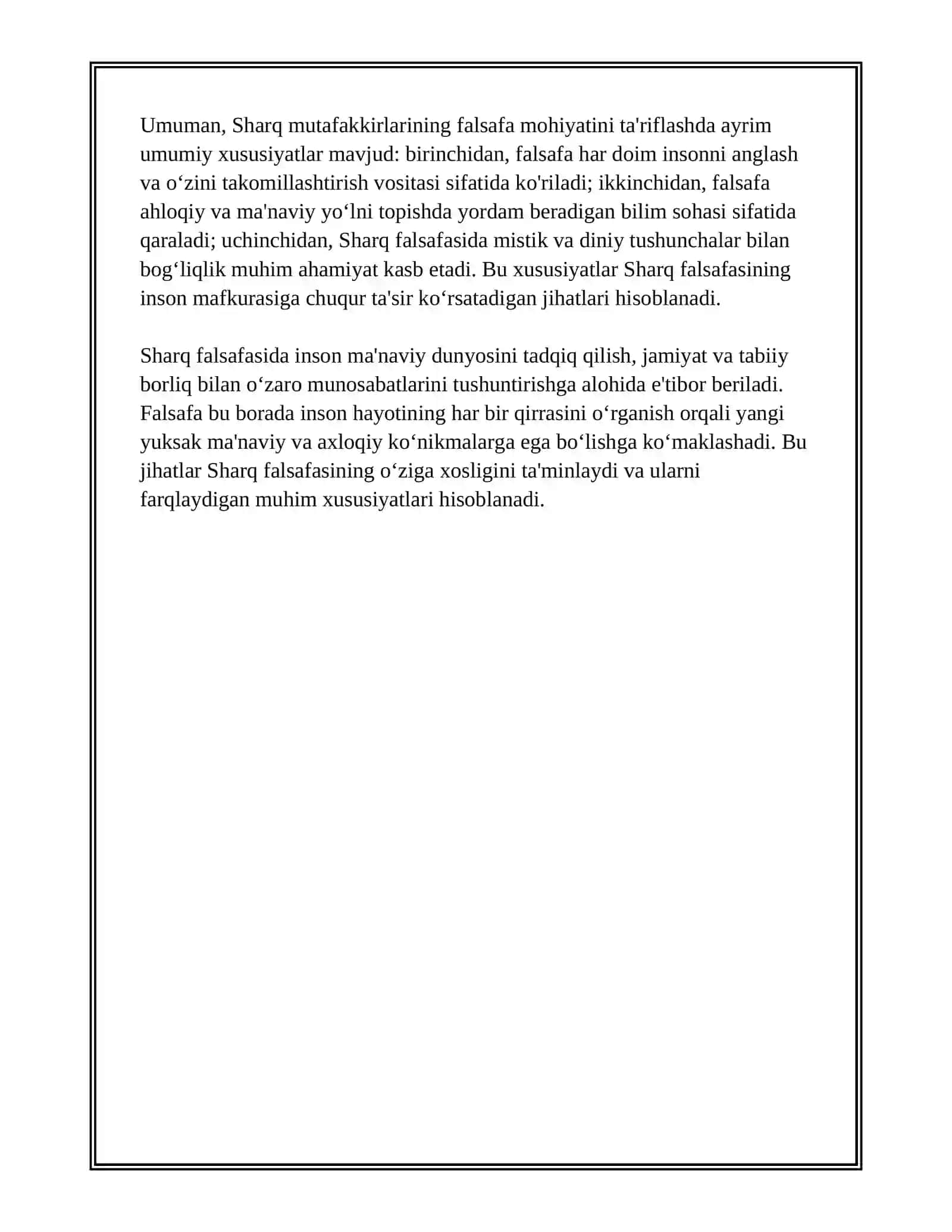 FALSAFANING MOHIYATIGA OID SHARQ VA G‘ARB MUTAFAKKIRLARI TA'RIFLARINI TASNIFLASH 4
