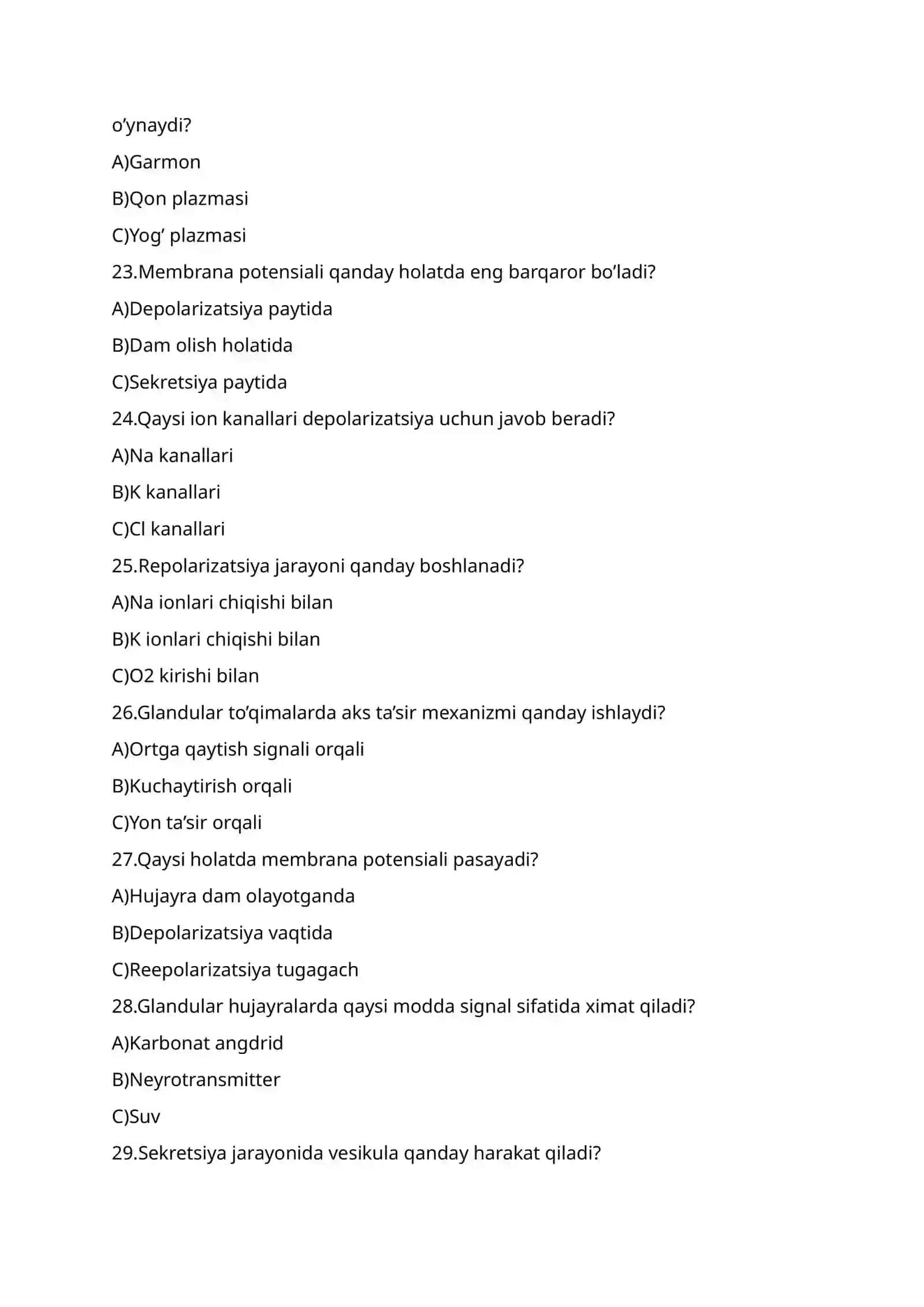 Glandular to’qimalarning elektrofiziologiyasi 4