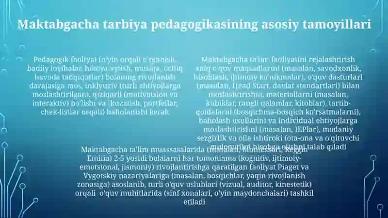 Maktabgacha ta’lim tashkilotlaridagi pedagogik faoliyatlarni loyihalashtiish 4