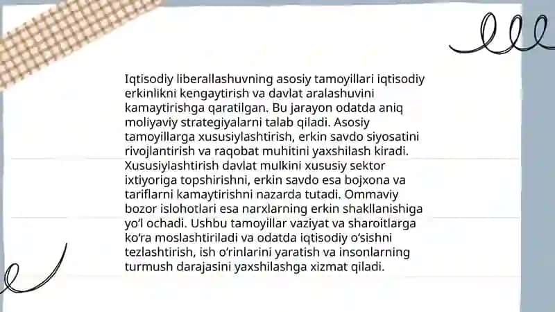 Bozor iqtisodiyotiga o’tishning milliy konsepsiyasi, islohotlar strategiyasi 4