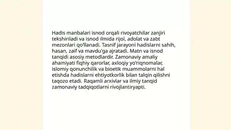 ISLOM DINI MANBALARI, AQIDAVOY MAKTABLARI VA ULARNING HOZIRGI DAVRDAGI AHAMIYATI 4