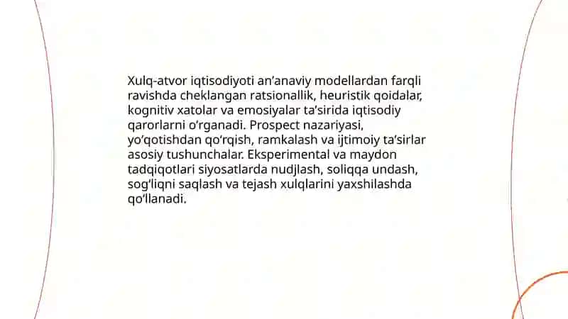 Hozirgi zamon Iqtisodiyot nazariyasi rivojlanishining asosiy yoʻnalishlari 4