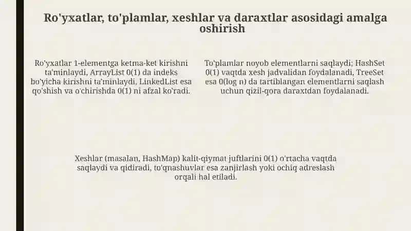 Kolleksiyalar va Iterator interfeyslariga kirish 4