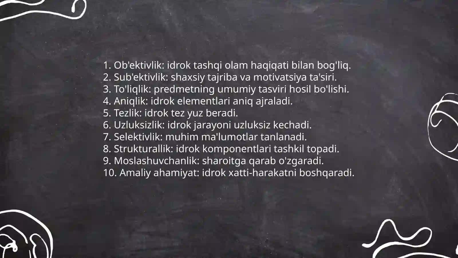 Idrok haqida tushuncha va uning xususiyatlari 4