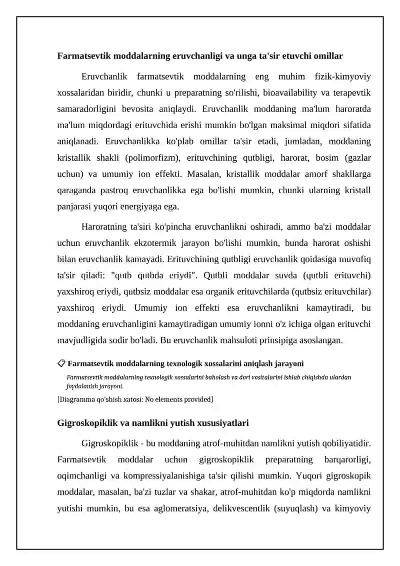 Farmasevtik substansiyalarning fizik kimyoviy, texnologik xossalari 4