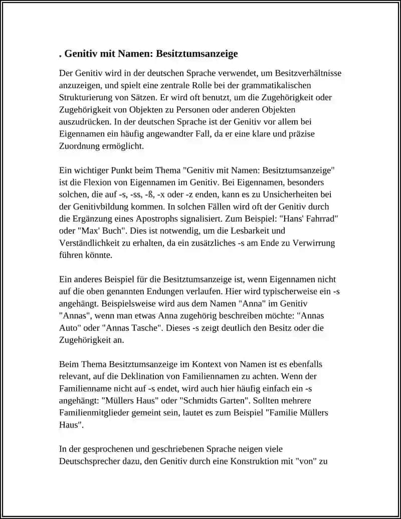 Genitiv mit Namen: Besitztumsanzeige 4