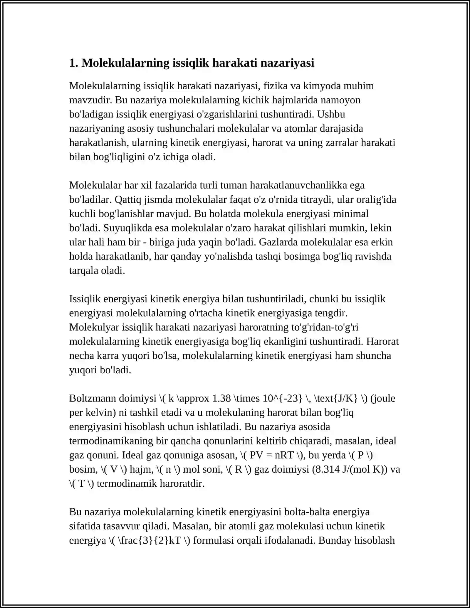 GAZ MOLEKULALARNING ISSIQLIK HARAKATI TEZLIGI ENERGIYASI BOʻYICHA MAKSWELL 4