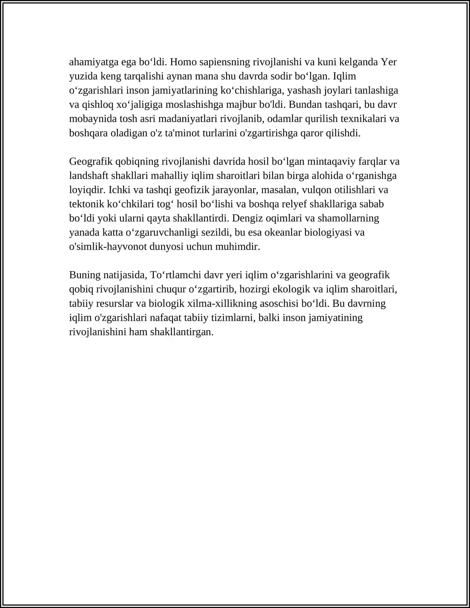 GEOHRAFIK QOBIQNING TOʻRTLAMCHI DAVRDA RIVOJLANISHI 4