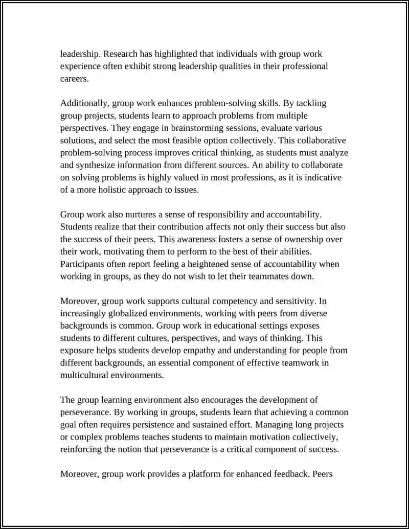 THE BENEFITS OF GROUP WORK IN LEARNING 4