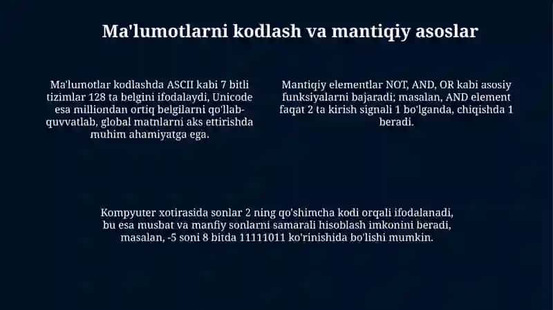 Shaxsiy kompiyuterning axboriy va mantiqiy asoslari 4