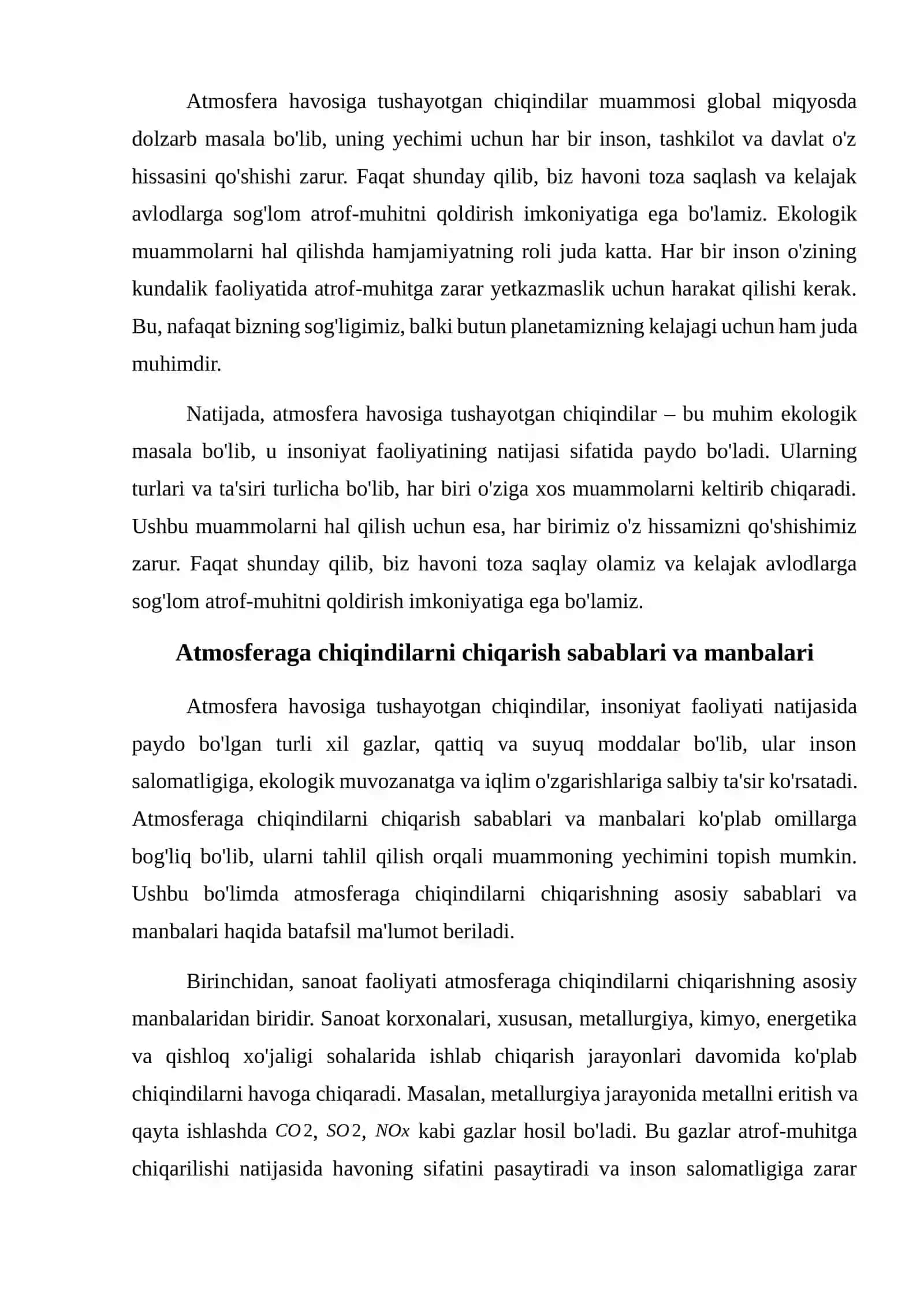 Atmosfera havosiga tushayotgan chiqindilar 4