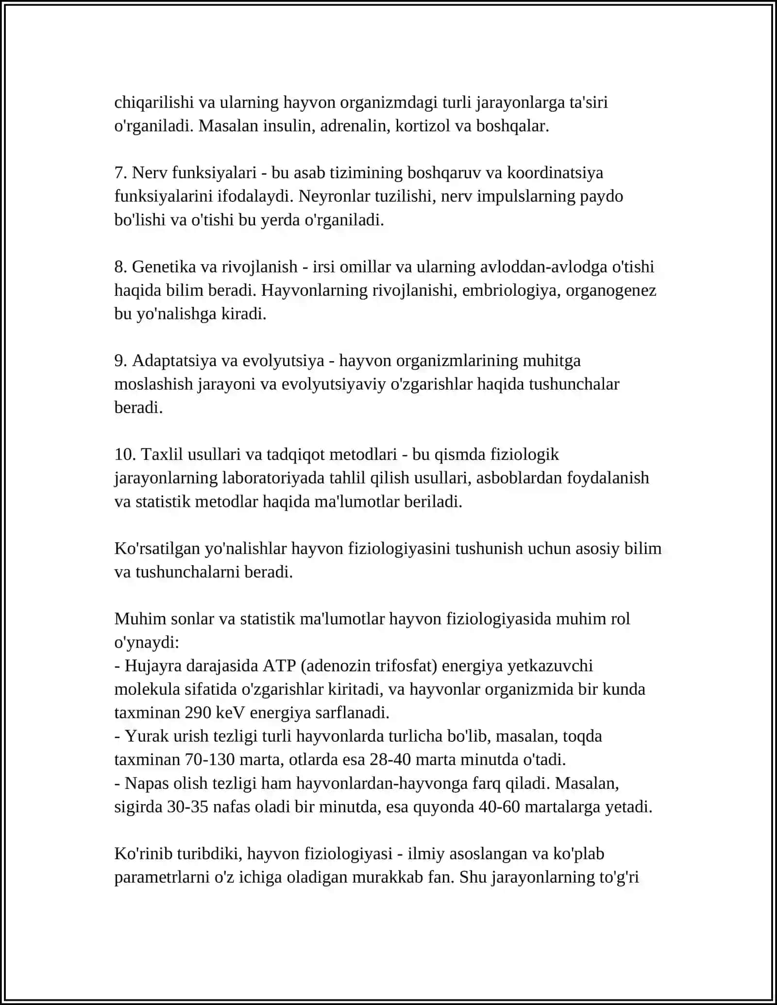 Hayvonlar fiziologiyasiga kirish 4