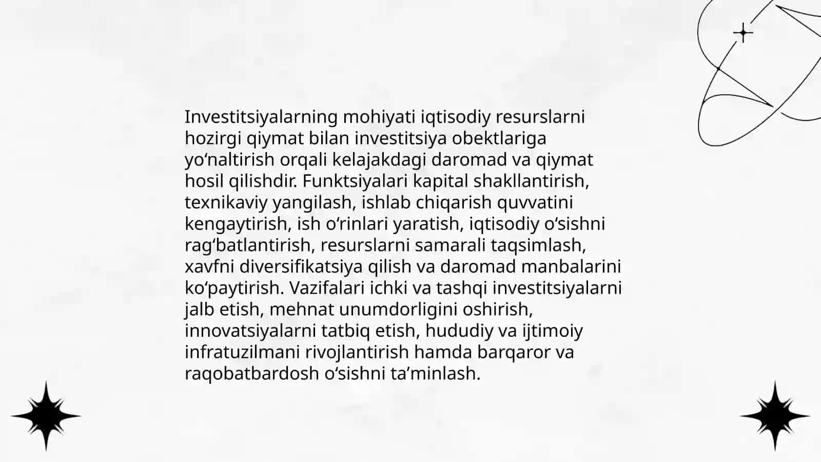 Investitsiyalarning iqtisodiy mazmuni va mohiyati 4