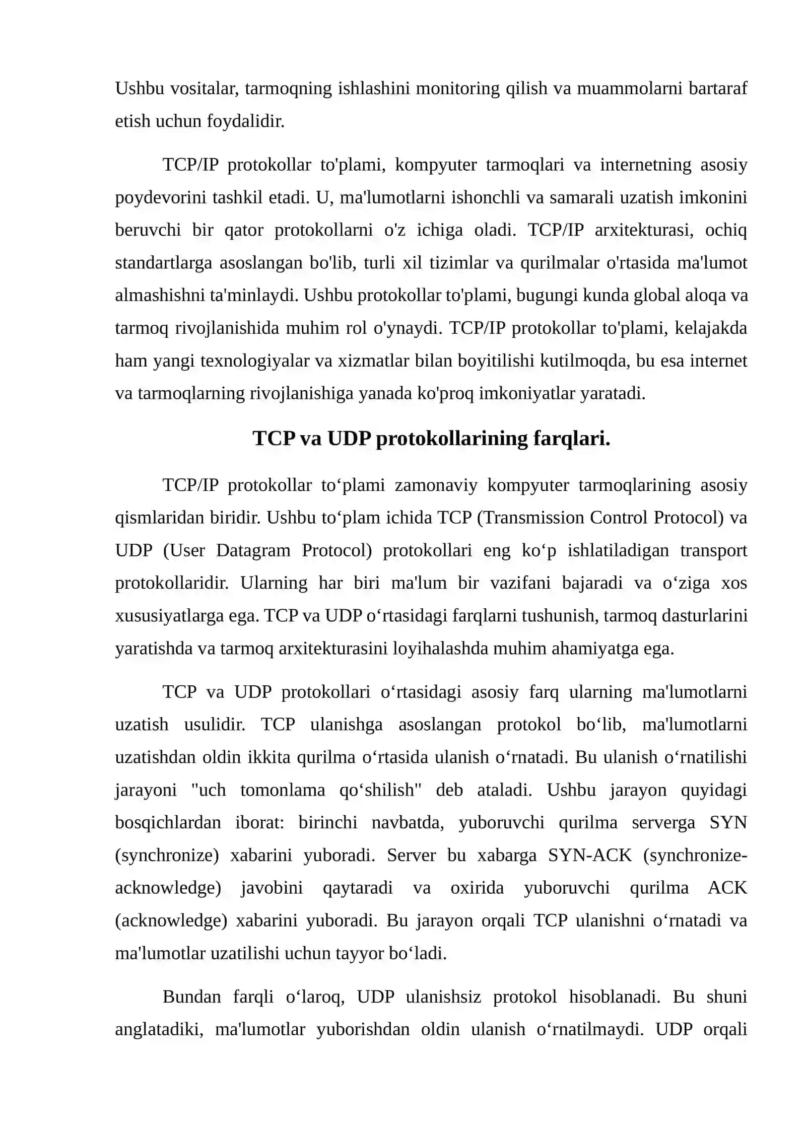 TCP/IP protokollar toʻplami 4