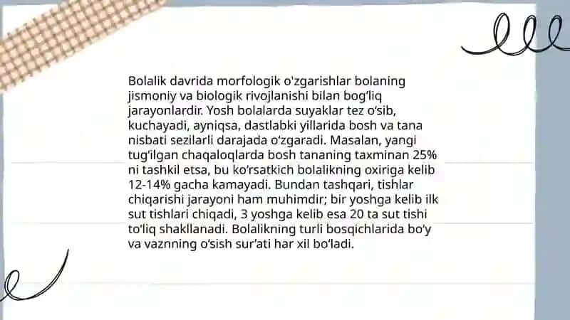 Yoshlik davrlarining morfologik va fiziologik xususiyatlari 4