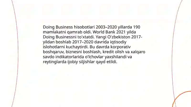 Yangi O'zbekiston ijtimoiy-siyosiy iqtisofiy va madaniy hayotida ro'y berayotgan o'zgarishlarning xalqaro reyting va indekislarida aks etishi 4