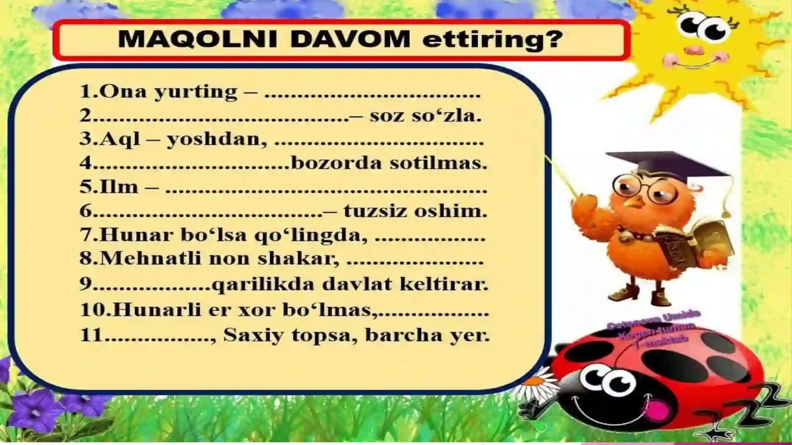 o’qish fanidan ochiq dars taqdimoti 4