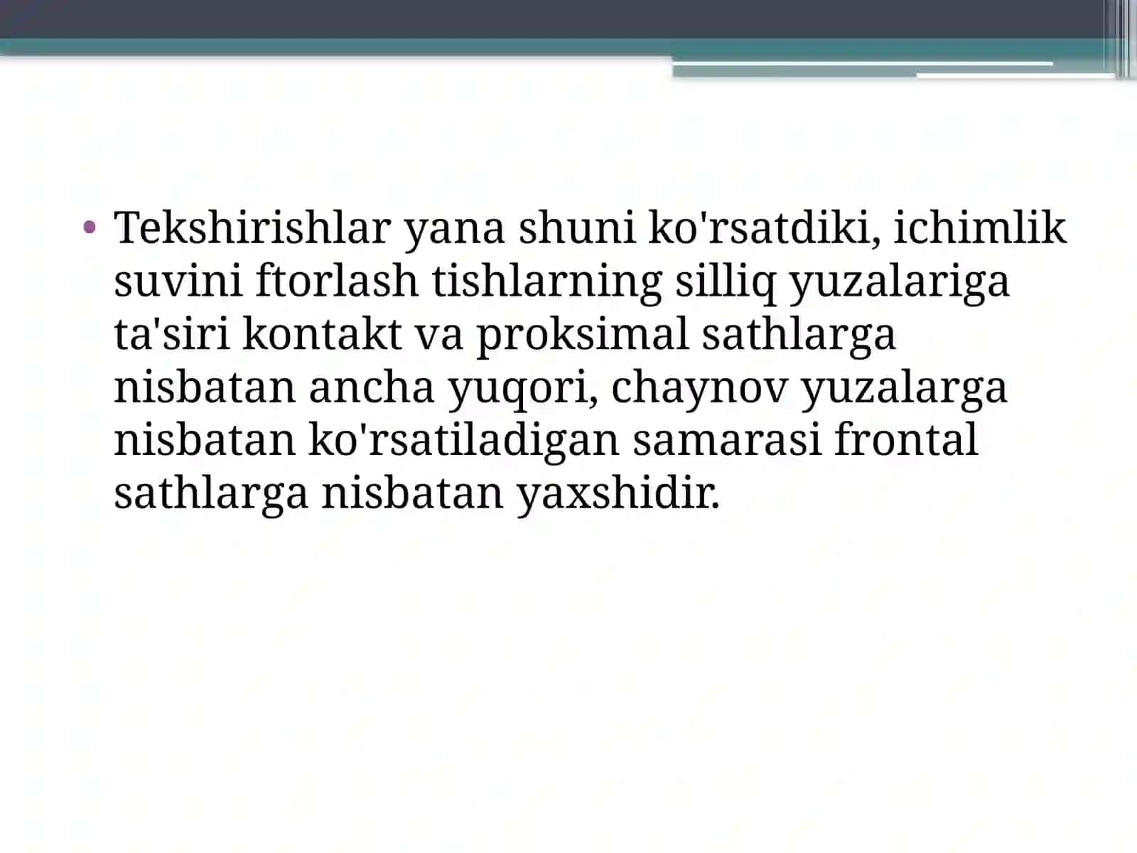 Ichimlik suvini ftorlash. Ftorlangan sut. Osh tuzini ftorlash 4