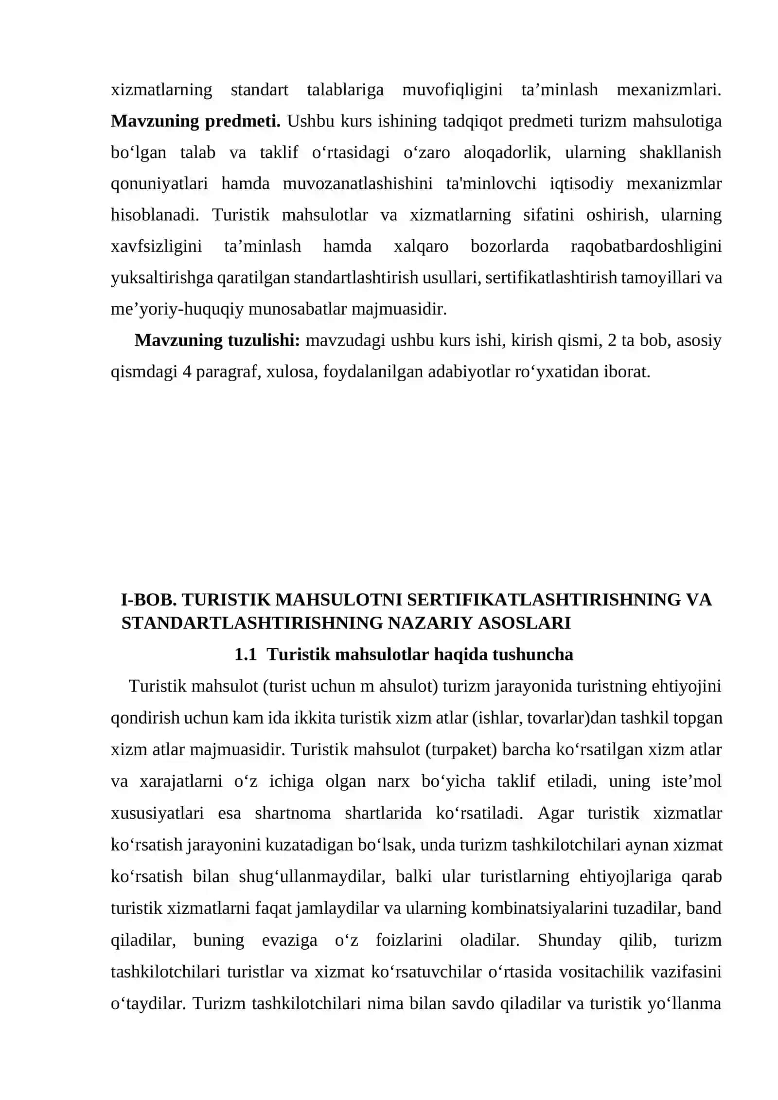 TURISTIK MAHSULOTNI SERTIFIKATLASHTIRISHNING VA STANDARTLASHTIRISHNING NAZARIY ASOSLARI 4