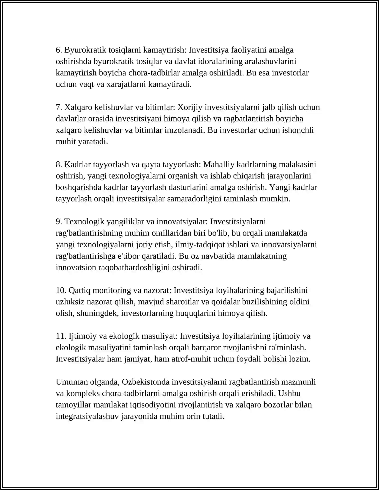 INVESTITSIYALARNI RAG'BATLANTIRISH SOLIQDAN FOYDALANISHNING AHAMYATINI OSHIRISH YO'LLARI 4