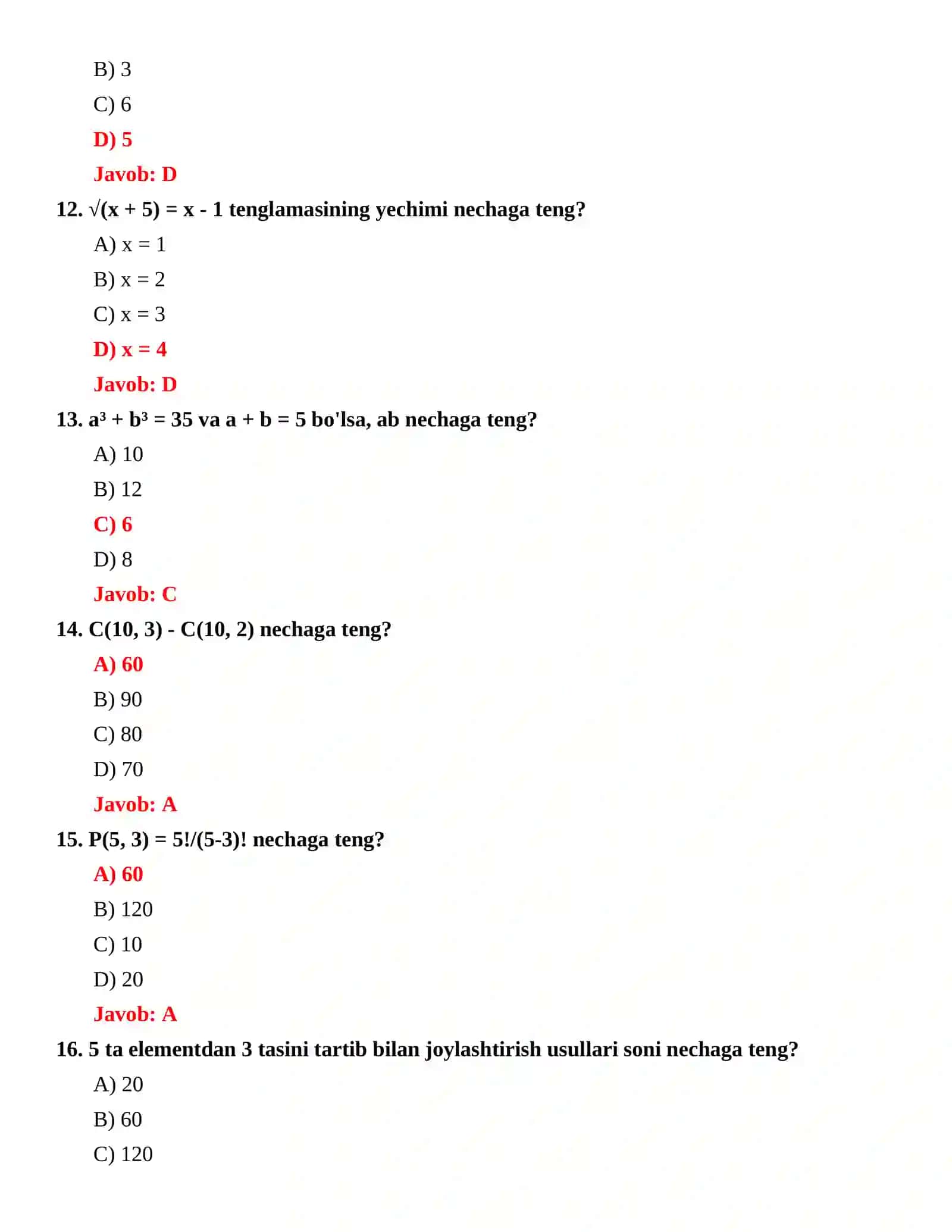 ARGOS barcha yo‘nalishlar — 2000 ta test 4