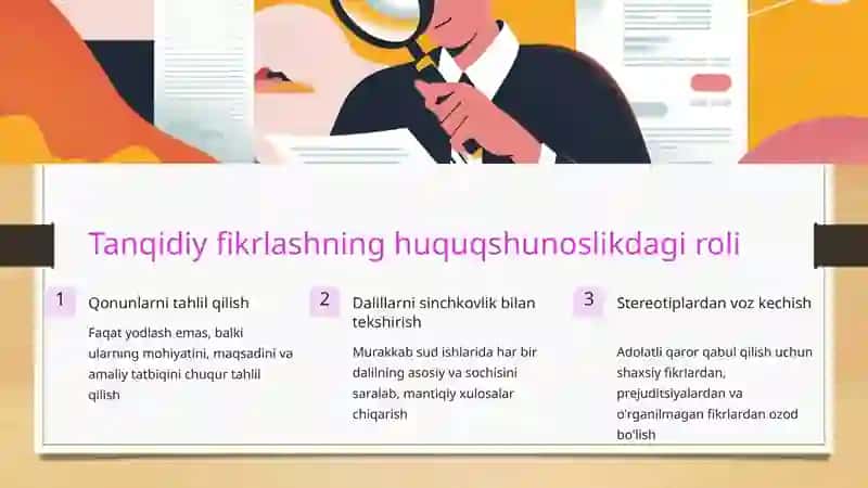 Huquqshunos faoliyatida tanqidiy fikrlashning ahamiyati 4