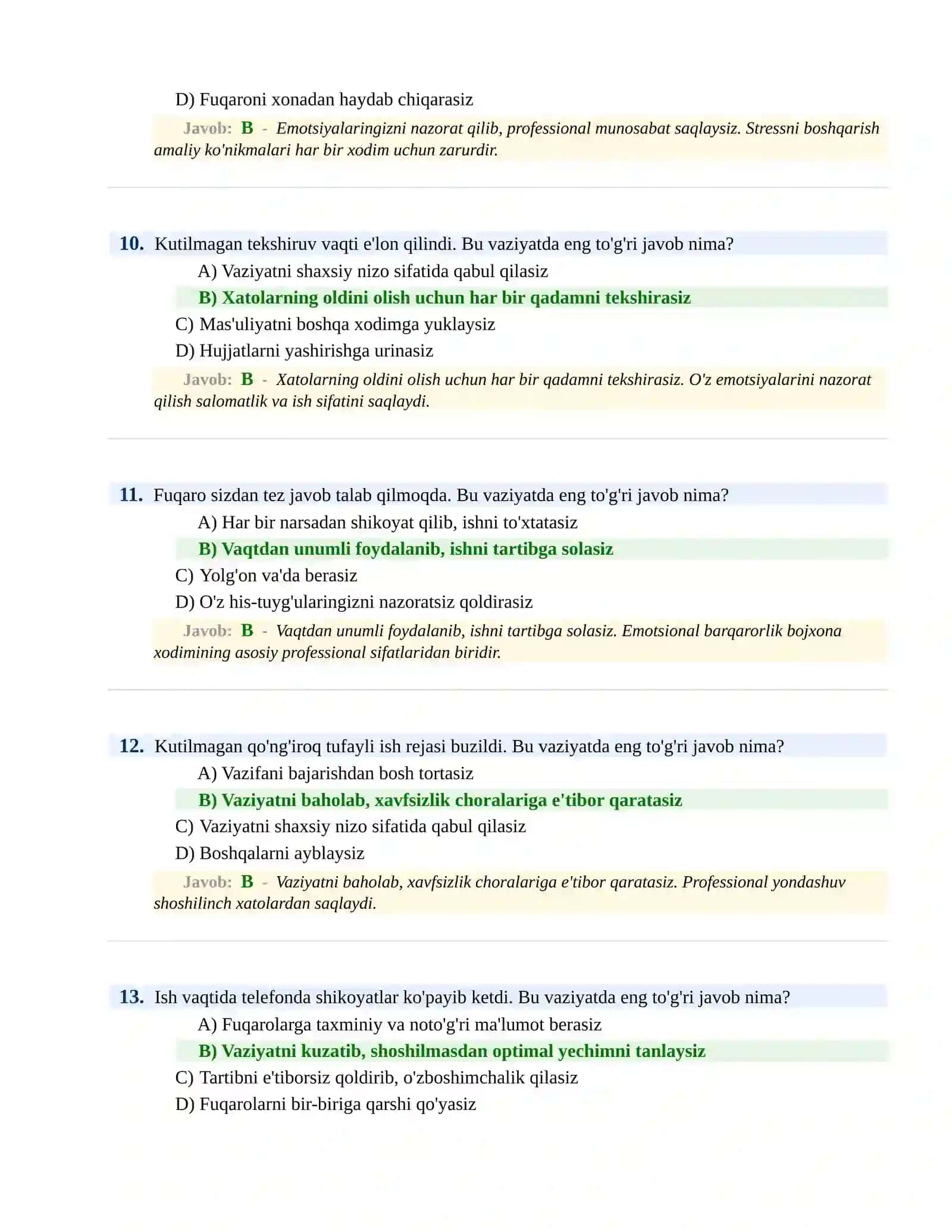 BOJXONA XIZMATIGA ISHGA KIRISH PSIXOLOGIK SINOV Testlari 4