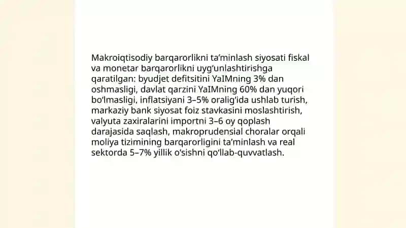 Davlatning iqtisodiy xavfsizlikni ta’minlash siyosati 4