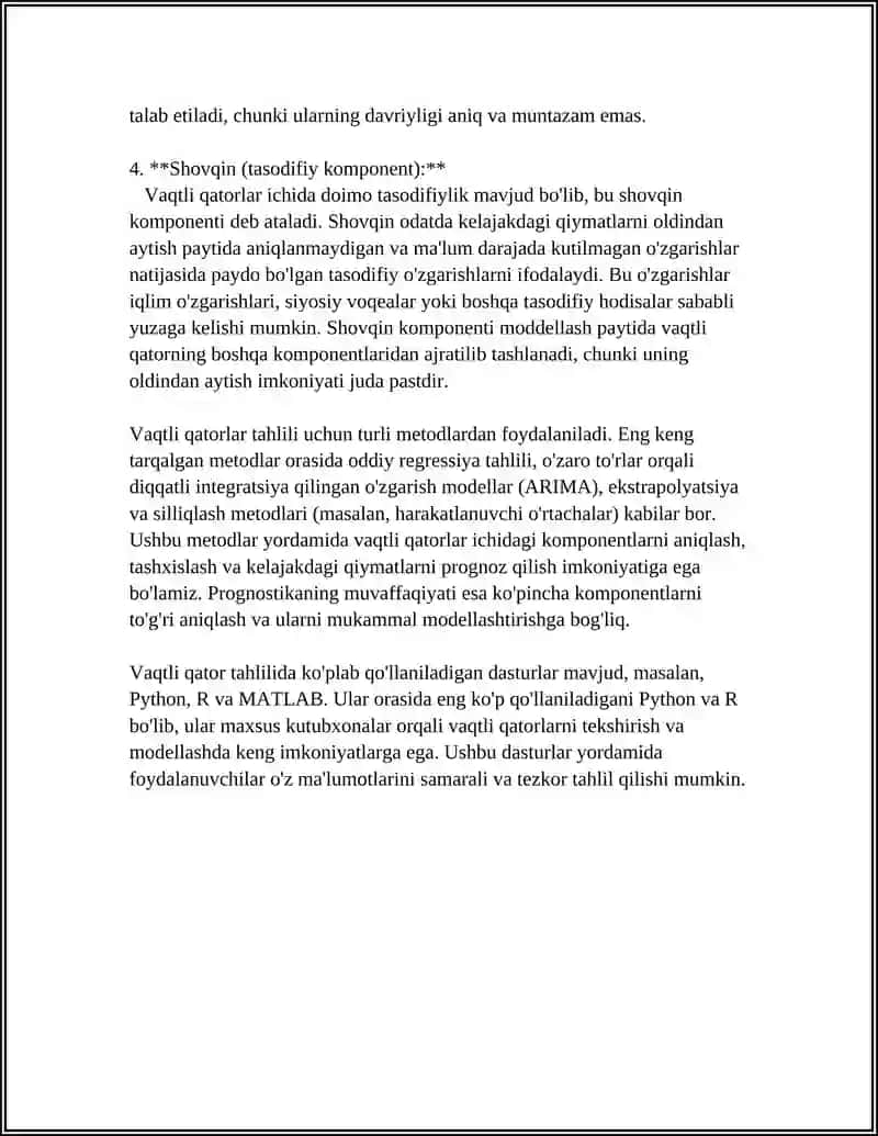 KOMPYUTERDA VAQTLI QATORLARNI TAHLIL QILISH 4
