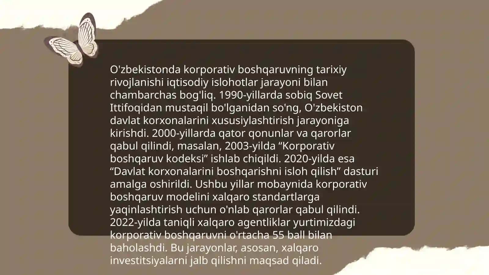 Korporativ boshgaruvning institutsional asoslari 4