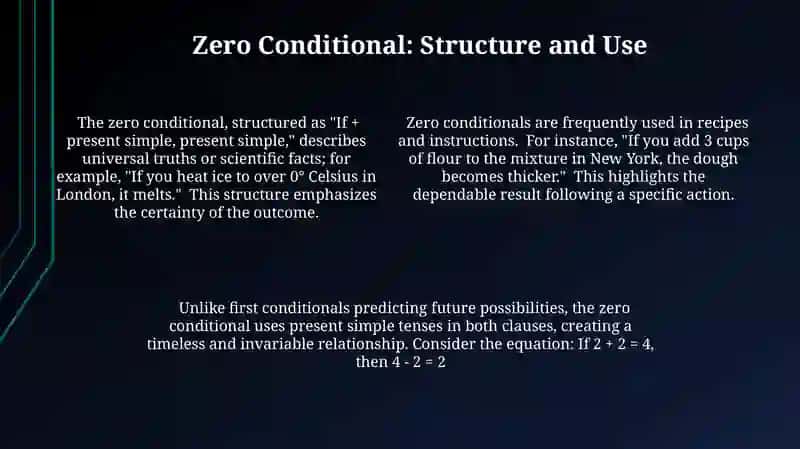 Conditionals zero and first 4